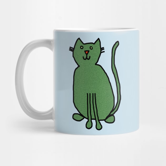 Cat Green Metallic by ellenhenryart